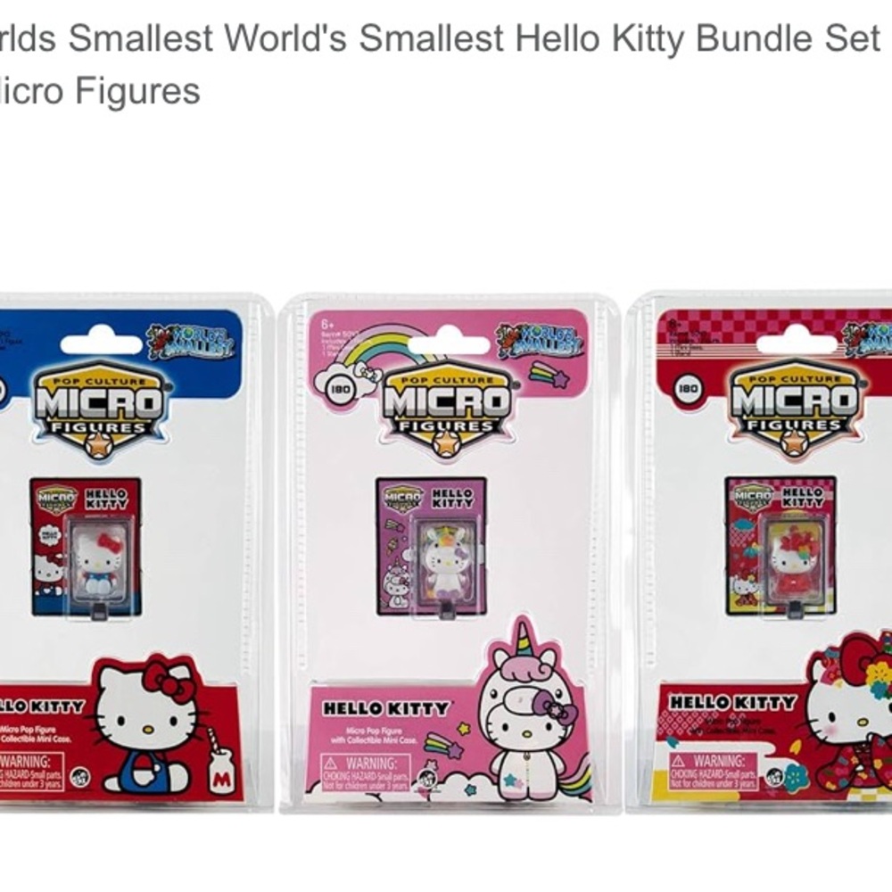 NEW Sanrio Hello Kitty Pop Culture Micro Figures Set of 3 Collectible Mini Case - Picture 2 of 6